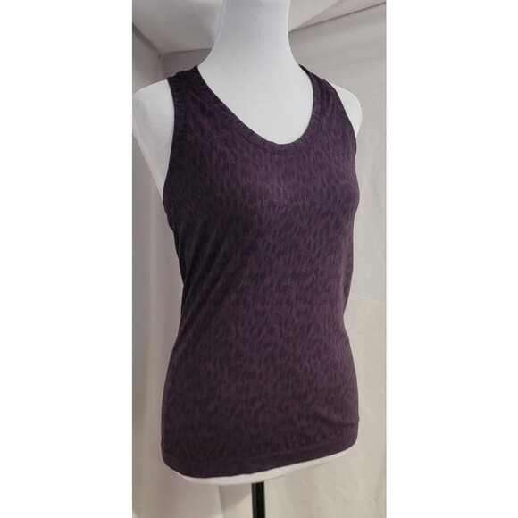 Athleta Tops - Athleta Momentum Womens XS racer back Tank Purple Black Yoga Gym Longer Style